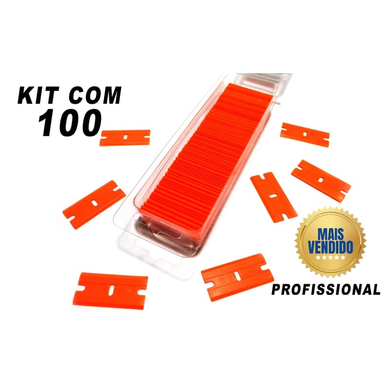 Kit até 100 lâminas de plástico para raspador ratinho envelopamento cola insulfilme e adesivos