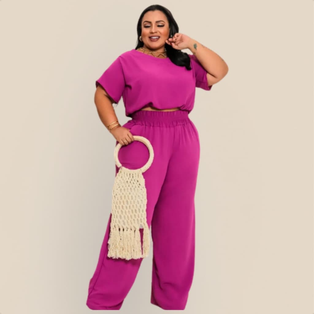 Croped Blusa Plus Size Alfaiatria Com Elástico Na Cintura