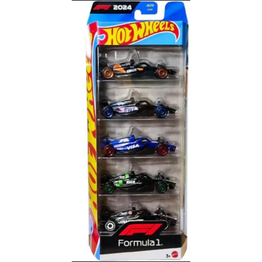 HOT WHEELS FORMULA 1 2024 PACK COM 5 CARROS COLECIONÁVEIS