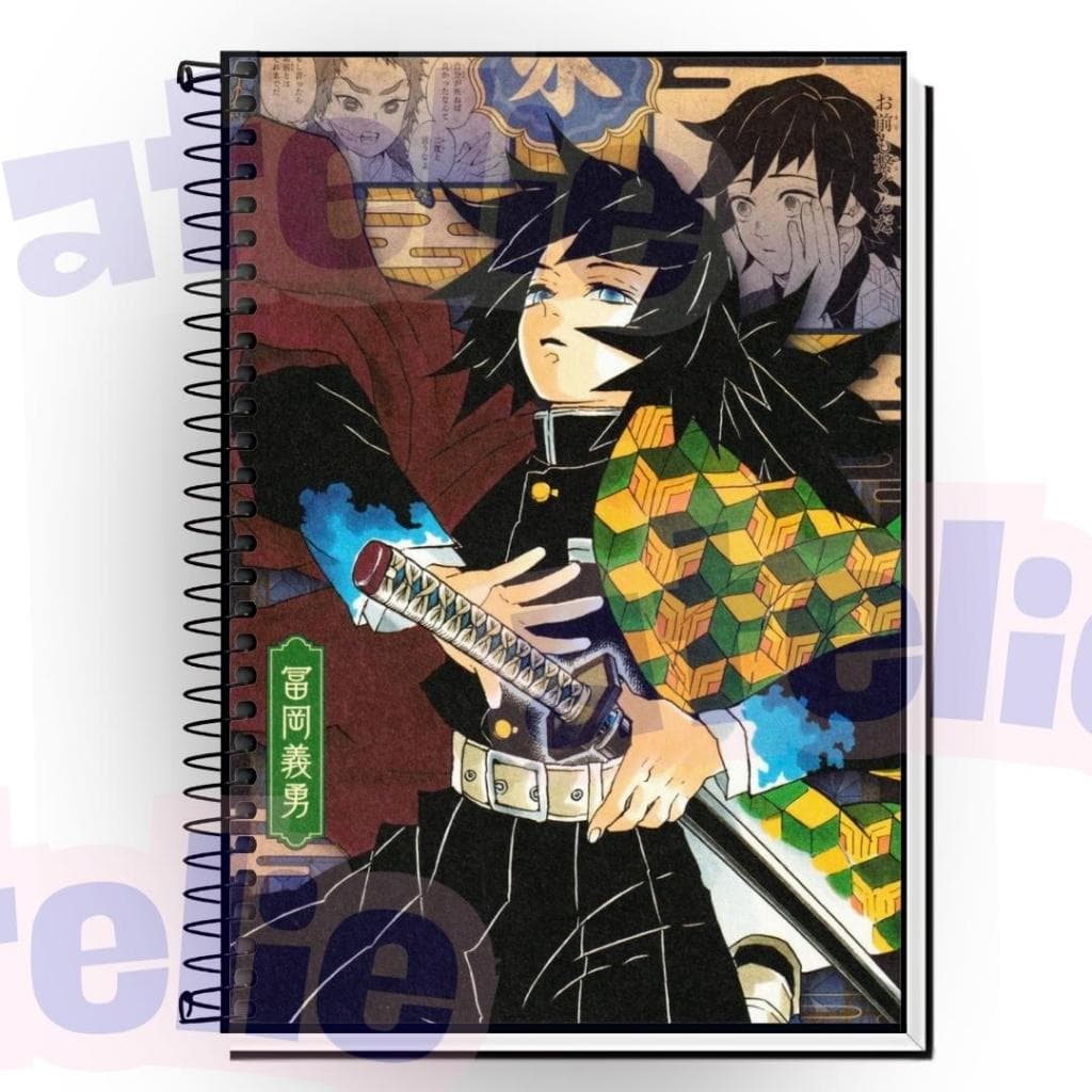 Caderno Personalizado Demon Slayer (Tomioka) | Capa Dura Plastificada | Formato Universitário A4 | 1 a 20 Matérias