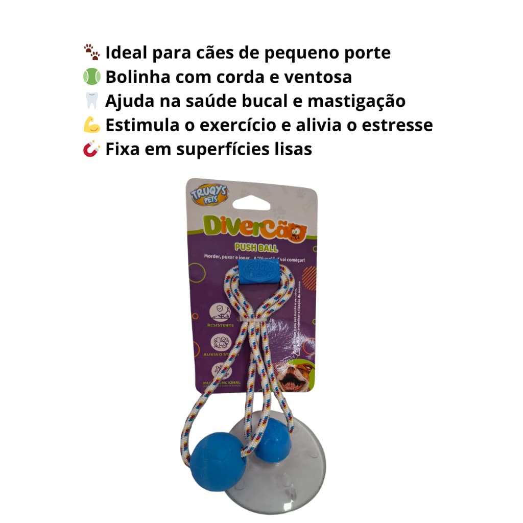 Push Ball Pet Push Ball Pet Pequeno | Brinquedo Interativo para Cães e Gatos | Bola Mordedor Macia e Divertida