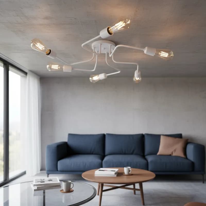 Luminária de Teto Sputnik 6 Braços "S" Luminária de Teto Quarto Lustre Sala Cozinha Moderno Casa