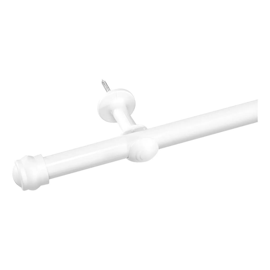 Kit Varão De Cortina Premium 3 Metros 28MM Branco Completo Com Ponteira E Suporte