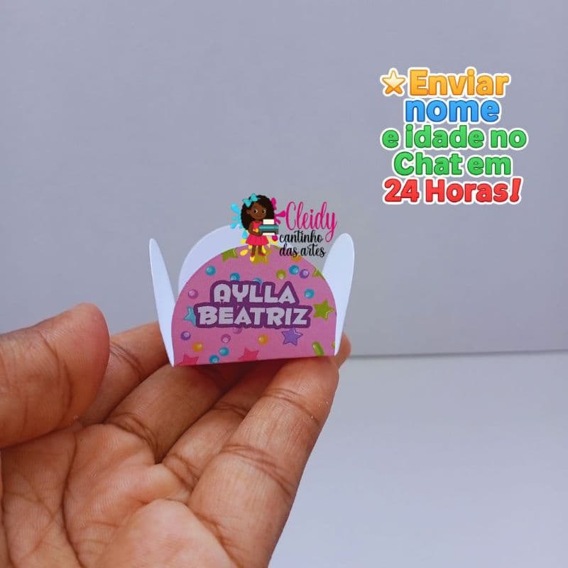 Forminha para Doces Personalizada Casa Mágica da Gaby Nome e Idade | Festa Infantil