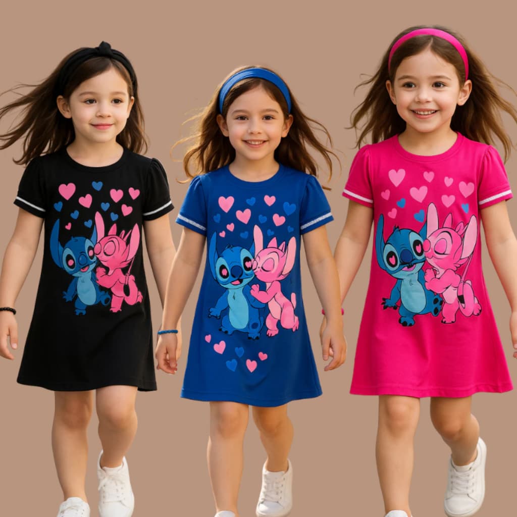 Vestido Infantil STITCH TAM 4 E 6 LIQUIDAÇÃO ULTIMAS PEÇAS