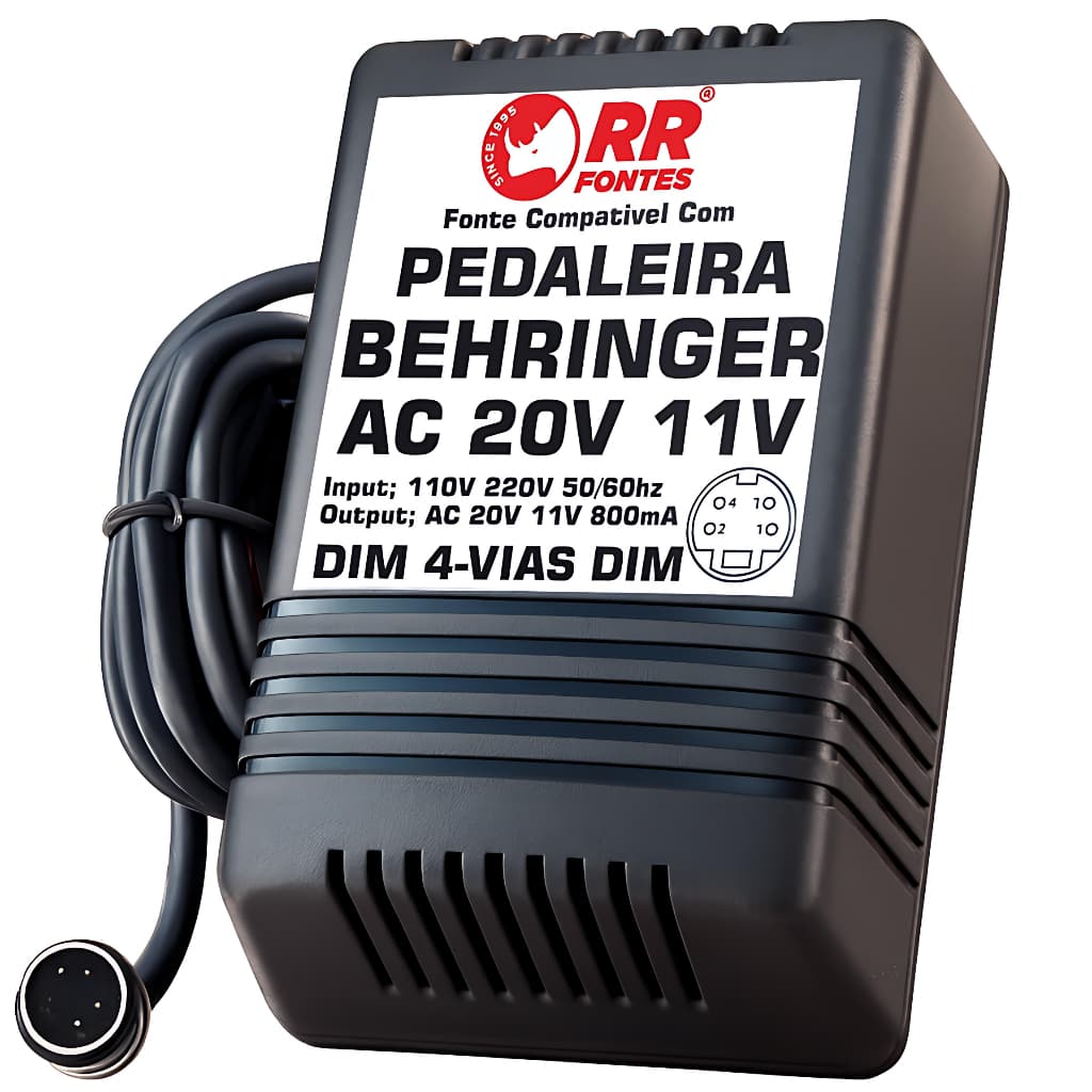 Fonte AC 20V 11V Para Pedal Pedaleira Behringer VAMP V-AMP
