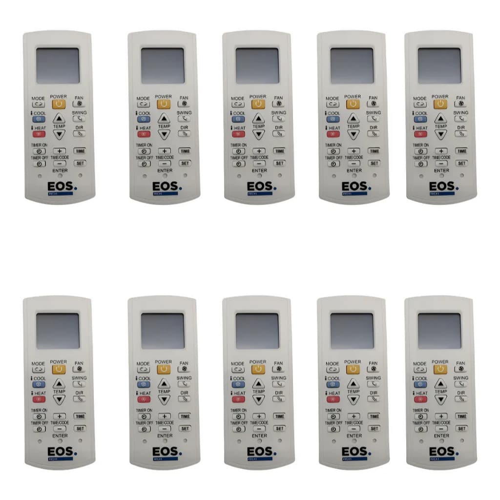 Kit Com 10  Controle Remoto Universal  Para Ar Condicionado Eos Atacado Cor Branco