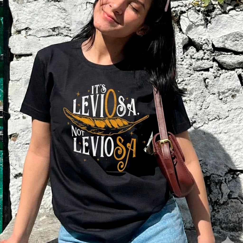 Camiseta Feminina Leviosa Harry Camisa Potter Geek Blusa Tshirt Linda 100% Algodão Confortável