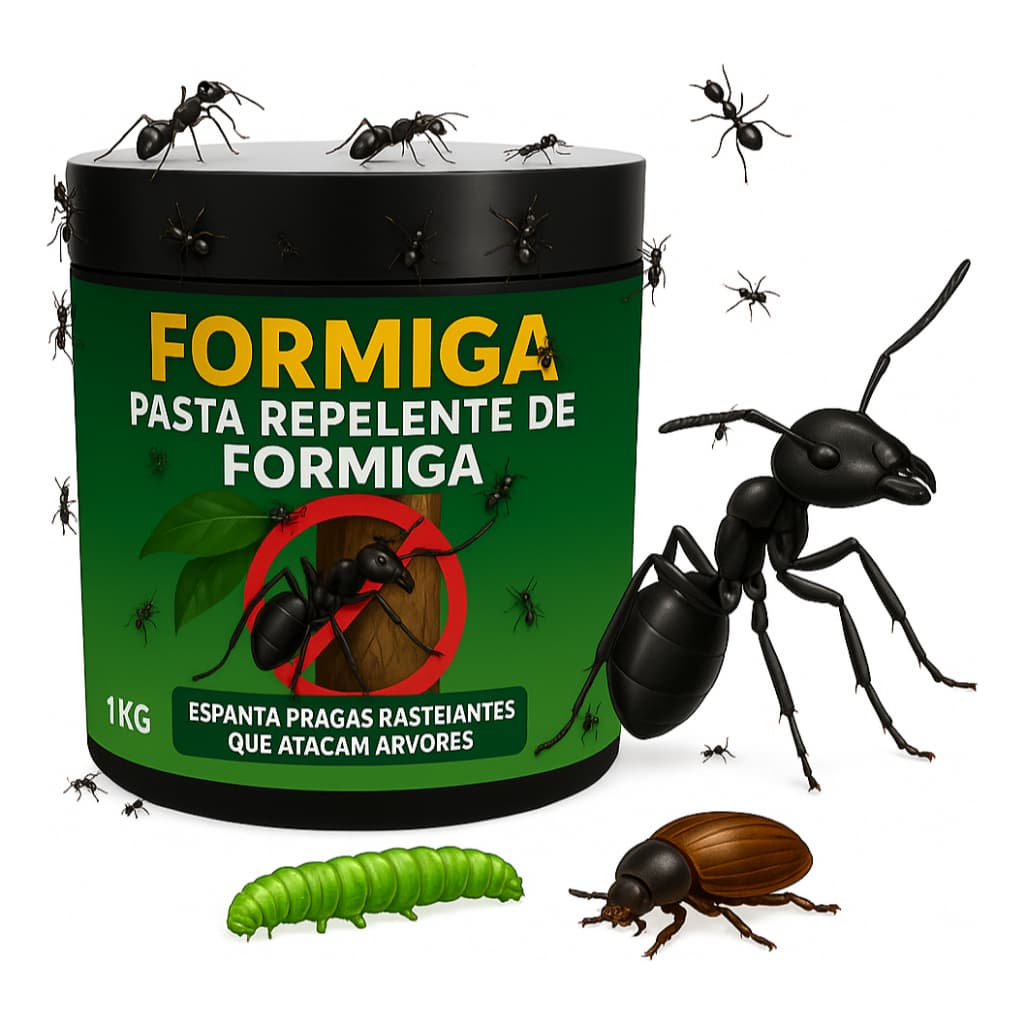 Gel Repelente Natural Formiga Cortadeira Aderente Pasta 1kg Barreira Ecológica Protetora Animais Não Tóxico para Casa