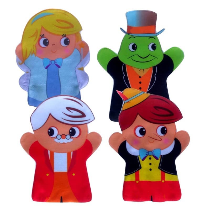 kit Fantoches de Mao pinoquio Brinquedo pedagogico lúdico infantil história clássica contos infantis pedagogico