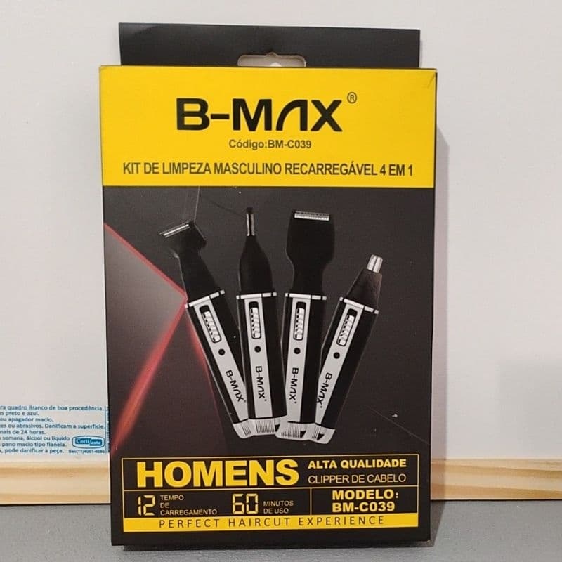 Kit de Limpeza Masculino Recarregável 4 em 1 BM-C039 B-Max