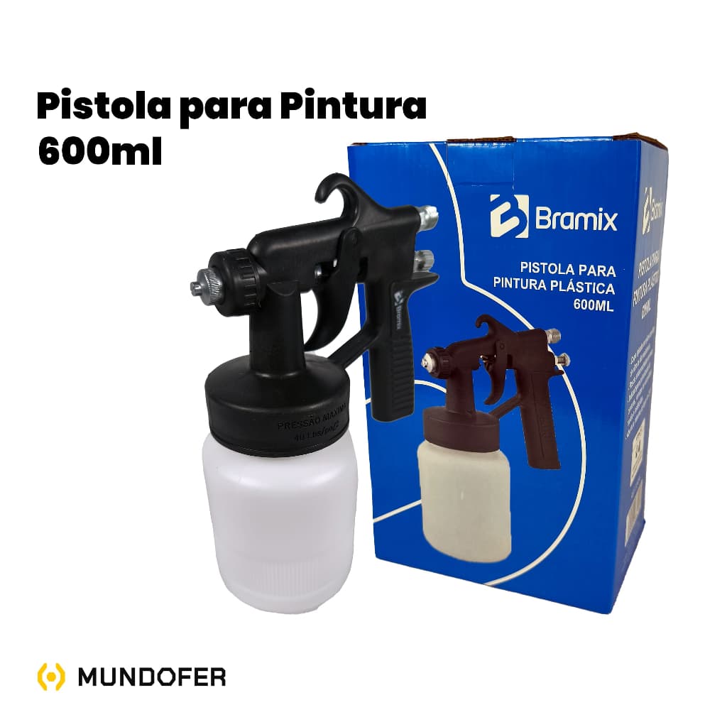 Pistola de Pintura Profissional Ar Direto 600ml 36psi Com 2 Bicos de Pintura 1,2mm Compressor Tipo Pressão