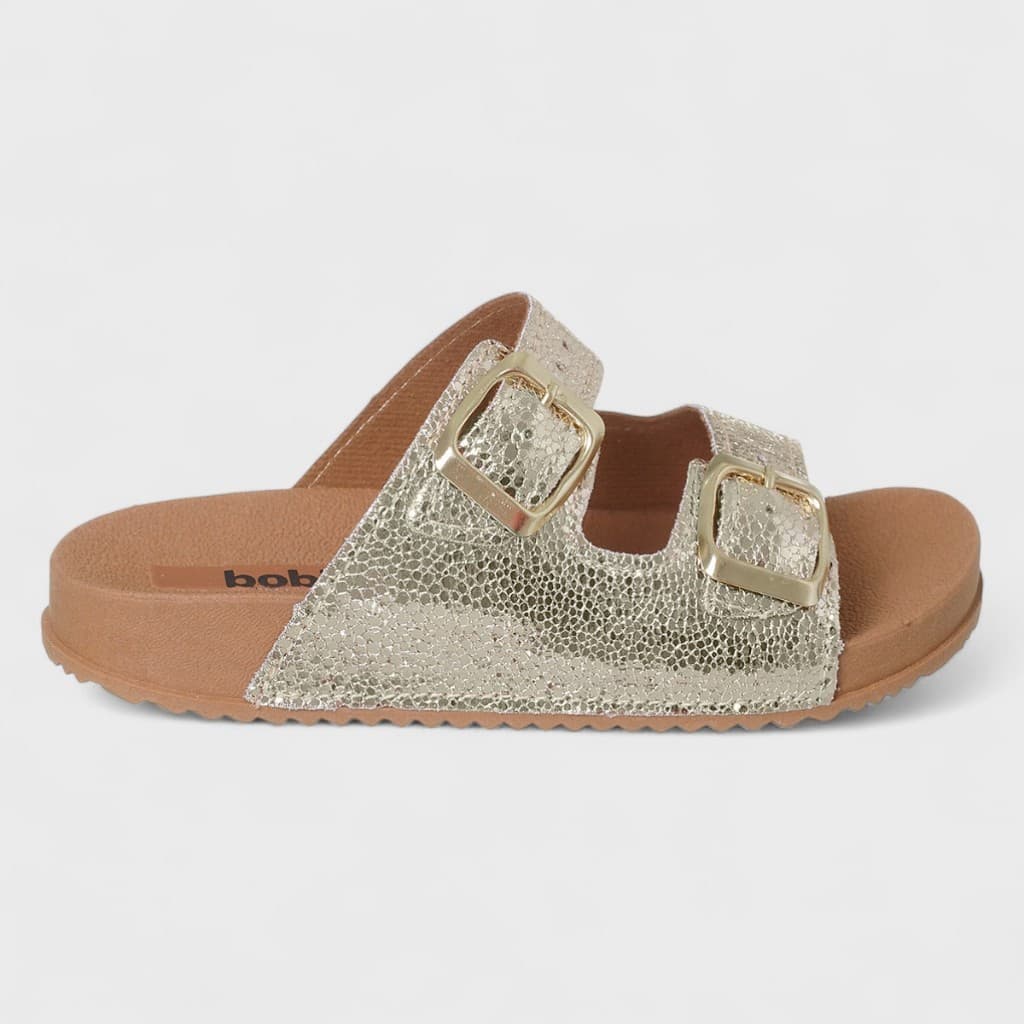 Sandália Birken Infantil Feminina Fivela Dupla Dourada Chinelo Slide Confortável Original