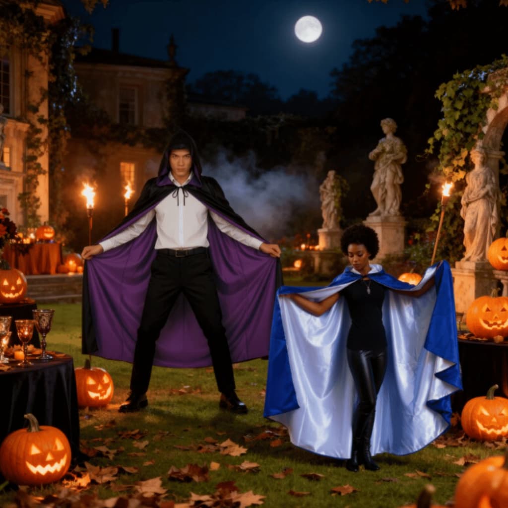 Capa De Bruxa Vampiro Drácula Halloween/ Umbanda Candomblé Exu Carnaval Dupla Premium Entrega Rápida
