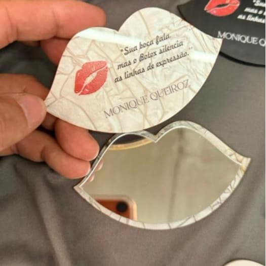 Espelhos De Bolsa Forma De Boca Acrílico Personalizado Portátil Beleza Maquiagem Mimo Presente