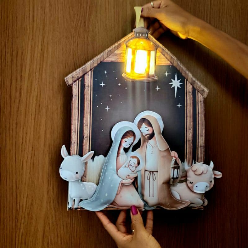 Guirlandas de Natal presépio enfeite com LED