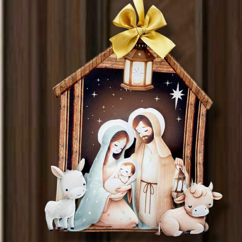 Guirlandas Natal presépio lindo enfeite de natal