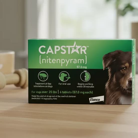 Capstar 57 mg Elanco para Cães acima de 11,4 Kg até 57 Kg - 6 Comprimidos