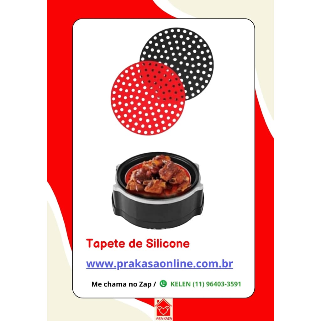 Tapete Silicone Airfryer Universal Redondo Fritadeira