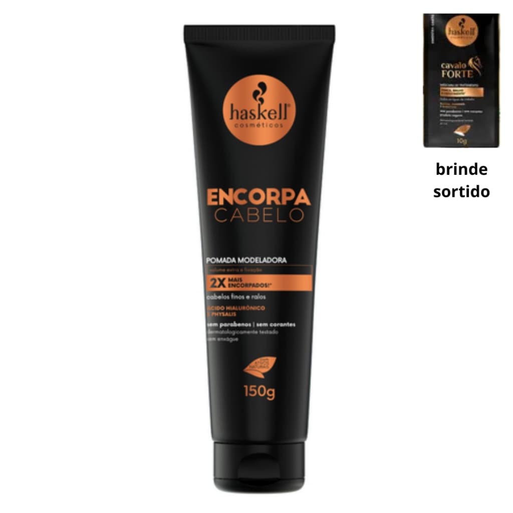 Pomada Modeladora Encorpa Cabelo Haskell 150g Cabelos Finos e Ralos Com Ácido Hialurônico