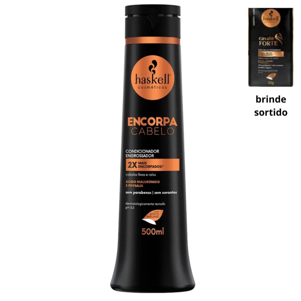 Condicionador Haskell Encorpa Cabelo 500ml Com Ácido Hialurônico Cabelos Finos e Ralos