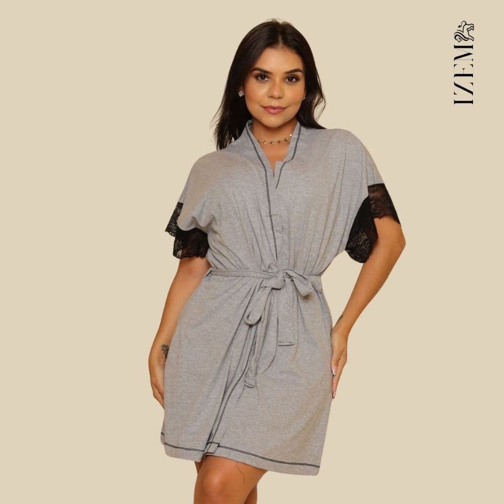 Robe Feminino Malha de Algodão Gestante Amamentar