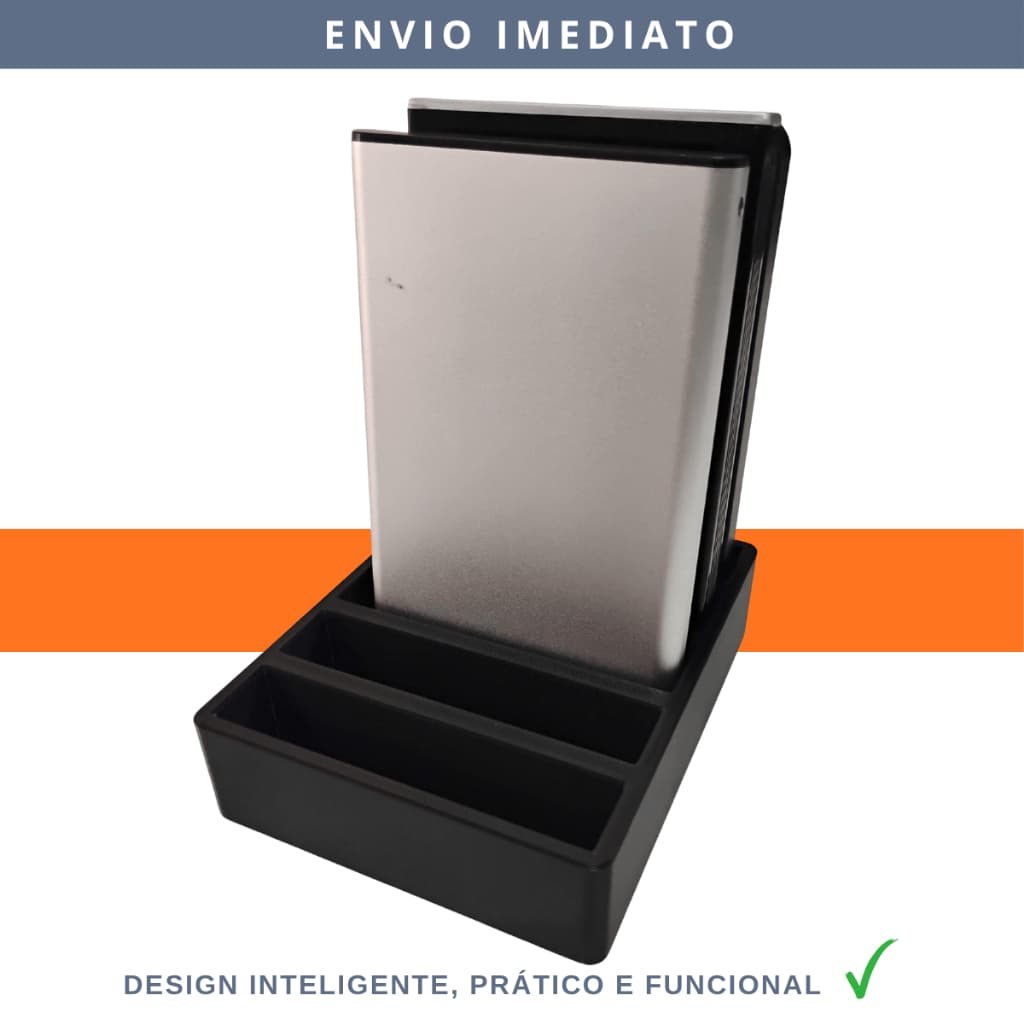 Case / Suporte para 5 HDs Externos – Organizador de Mesa para HD Externo