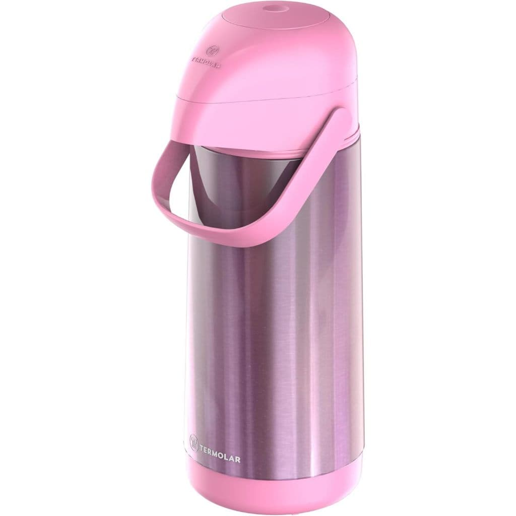 Garrafa Térmica 1L Rosa Lumina Termolar Pressão Inox