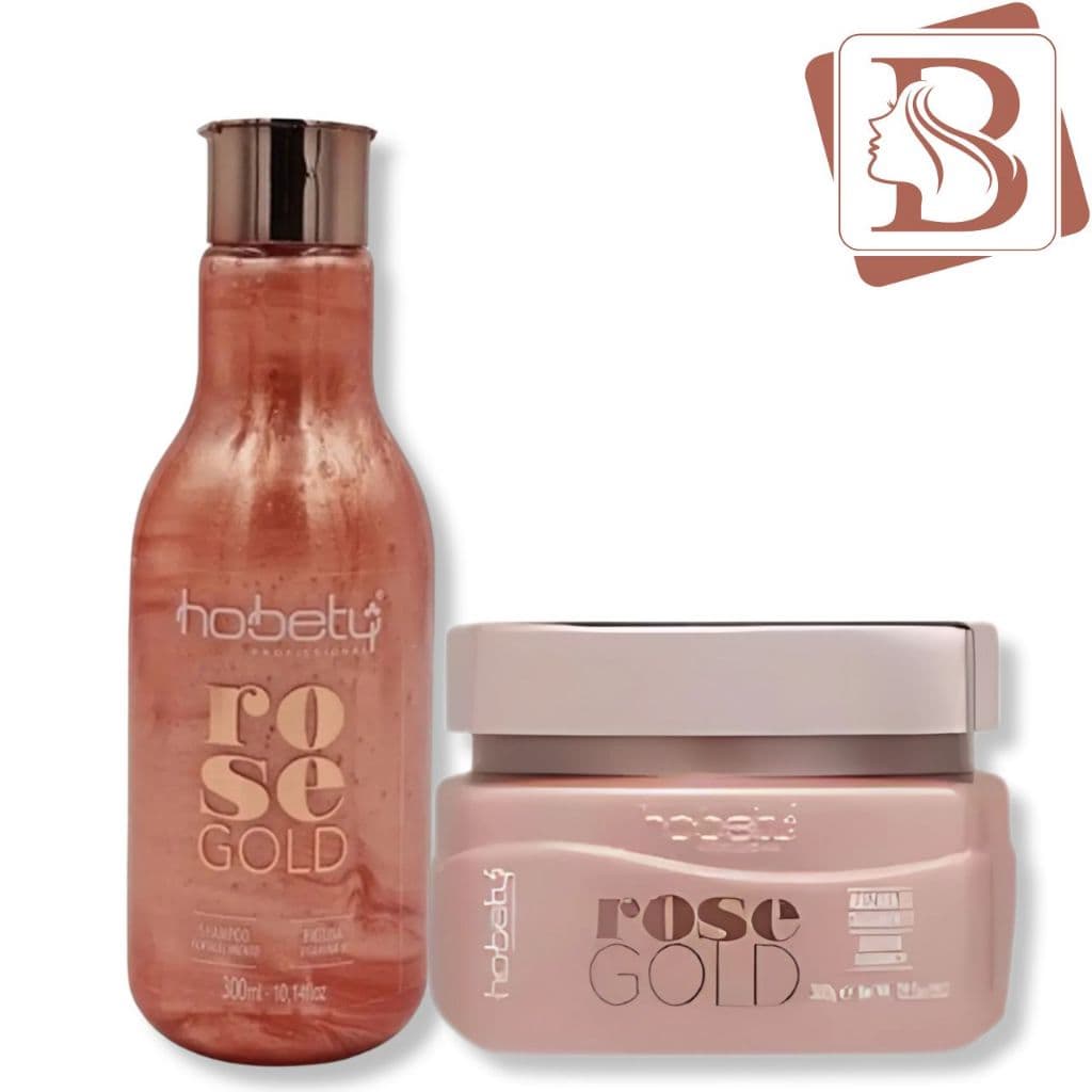 Hobety Kit Rose Gold Shampoo 300ml + Máscara 300g