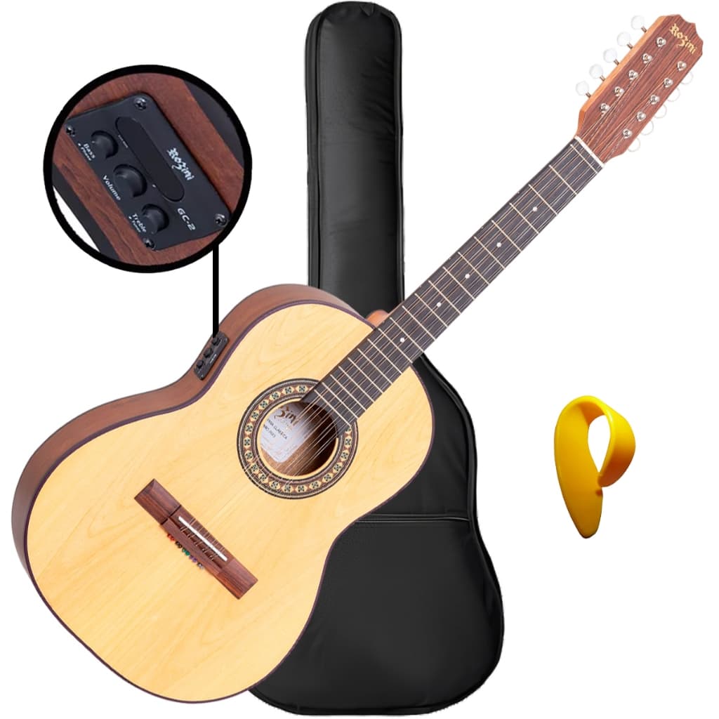 Viola Caipira Eletroacústica Clássica Rozini RV155 Ativa Com Capa