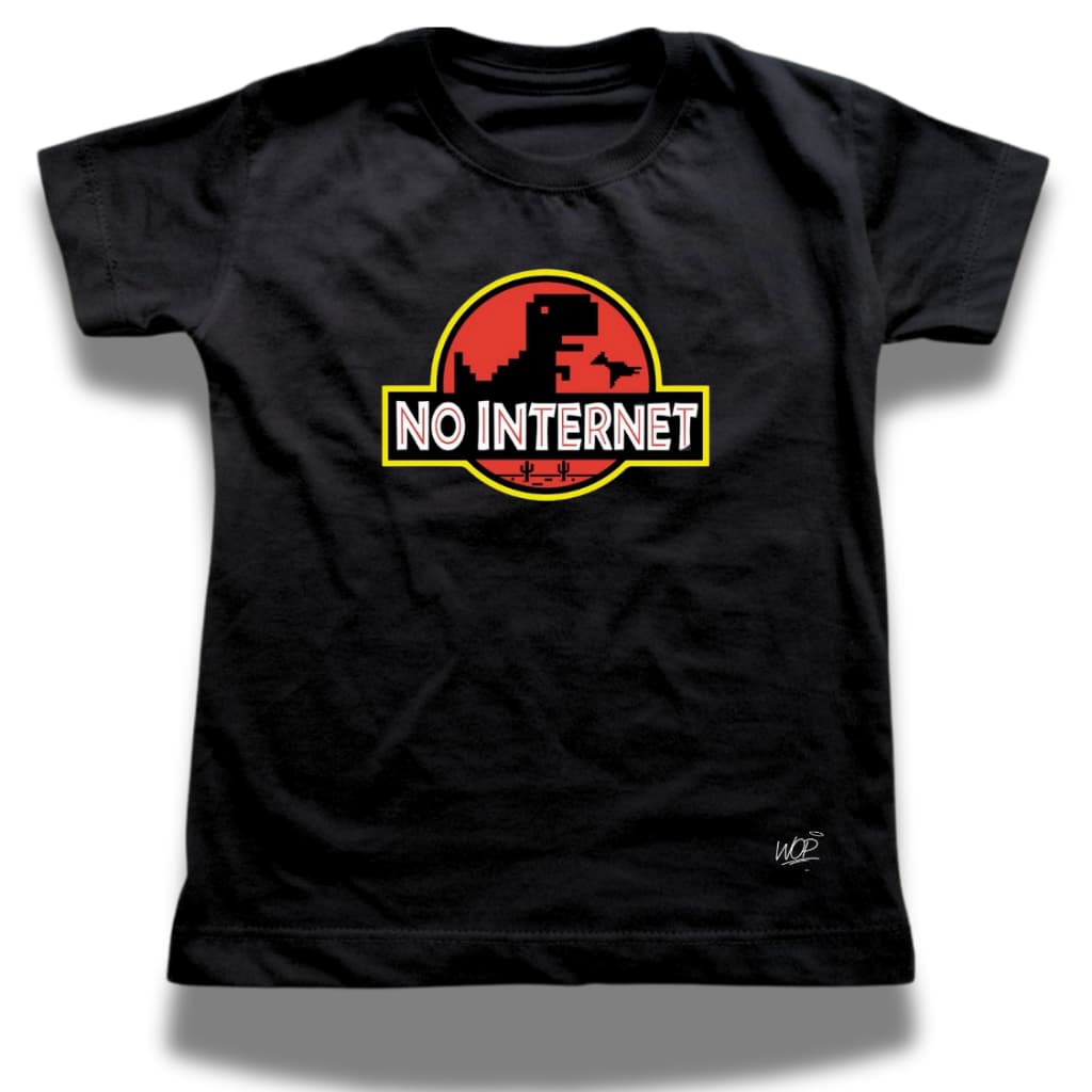Camiseta Tshirt Infantil Estampada Jurassic World No Internet Divertida Unissex 100% Algodão Premium