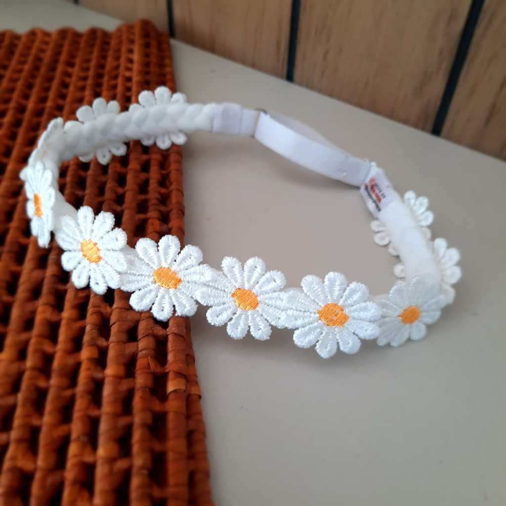 Faixinha de cabelo flores de margaridas  chapéu smash para bebês primeiro ano