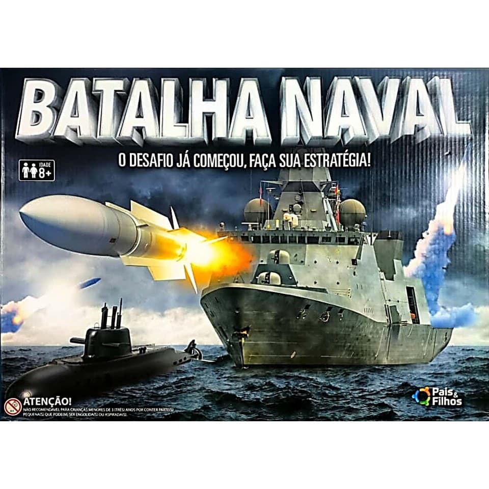 Jogo BATALHA NAVAL CLASSICO Pura Diversão jogos de tabuleiro  Educativos de Estrategia - ORIGINAL Pais & Filhos 1079