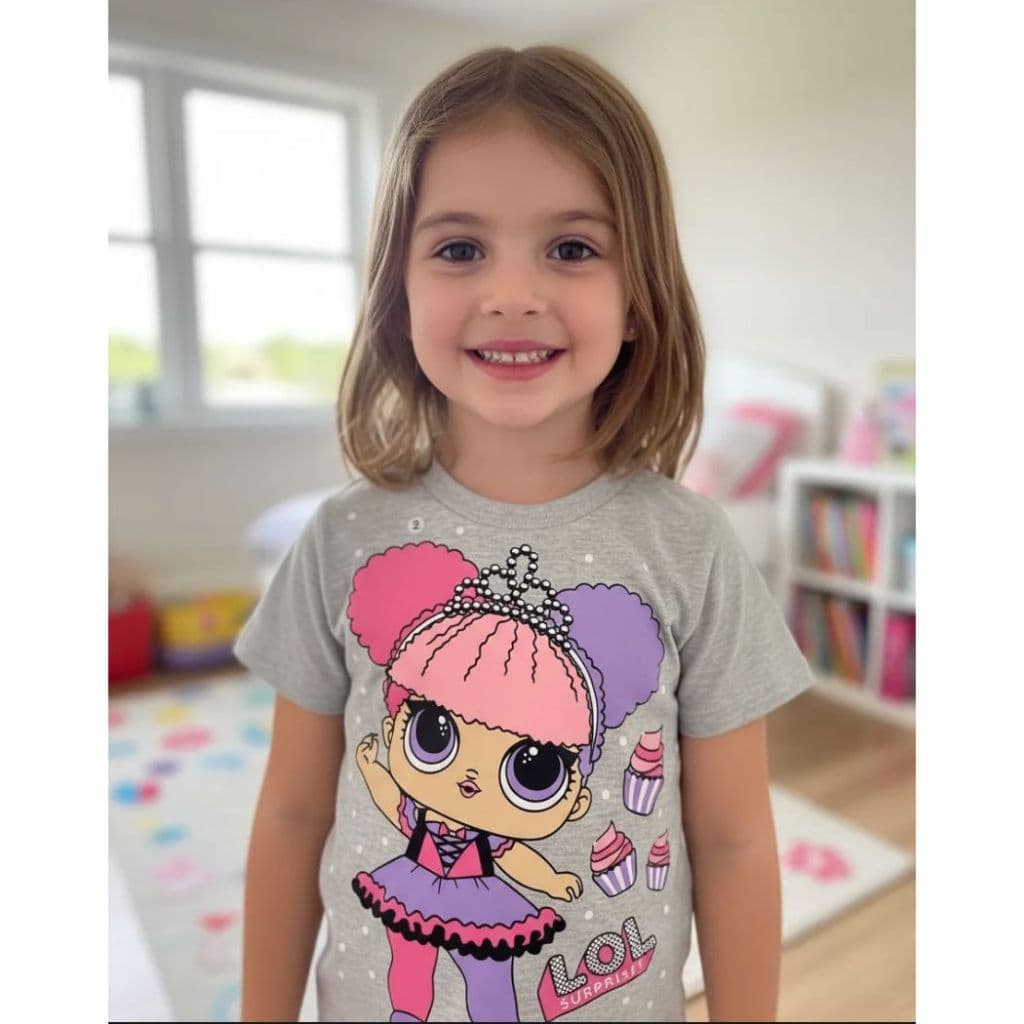 Camiseta infantil manga curta BONEQUINHA LOL TAMANHO 2