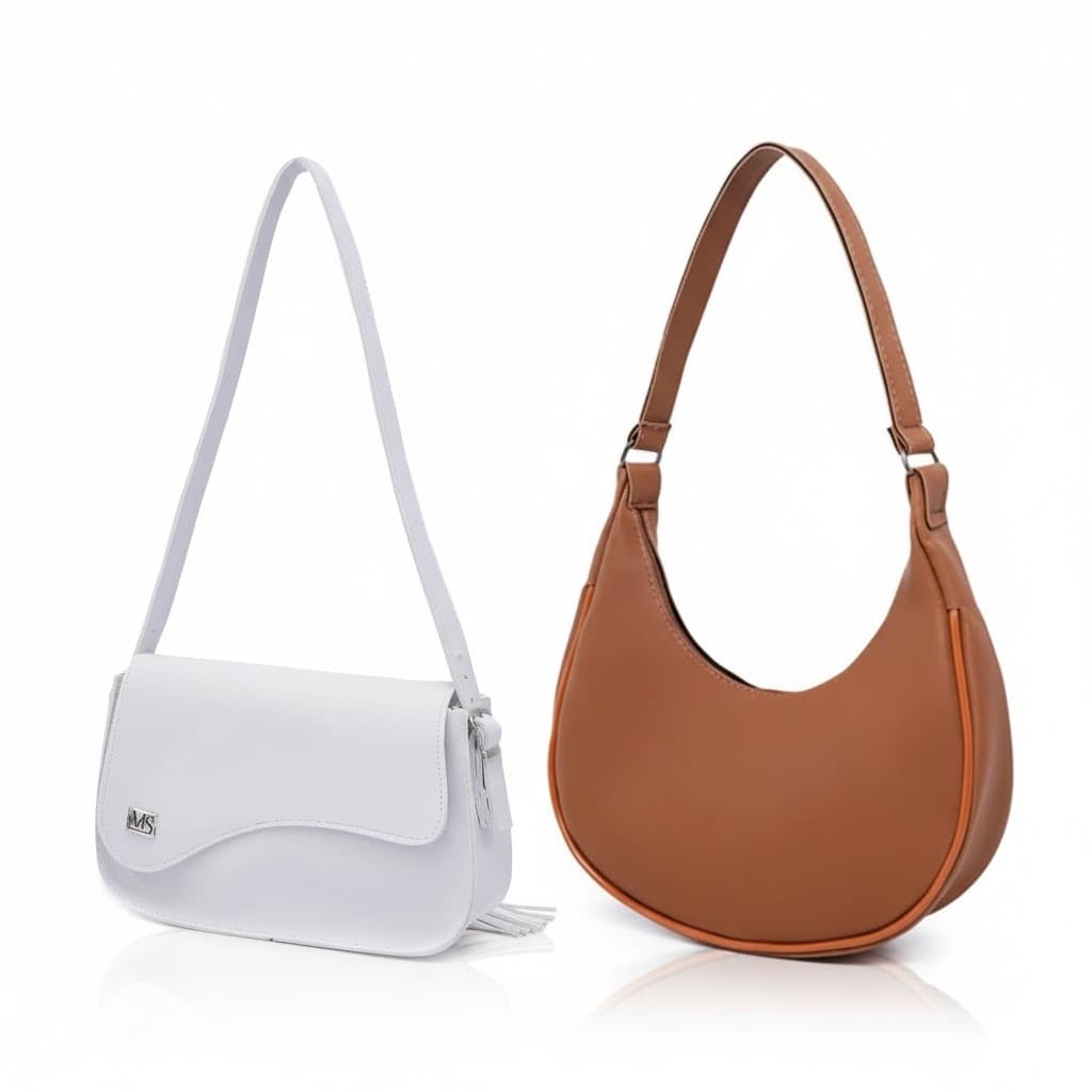 Kit Bolsa Meia Lua + Bolsa Elegante Varias Cores MS/Marques Silveira ENVIO IMEDIATO