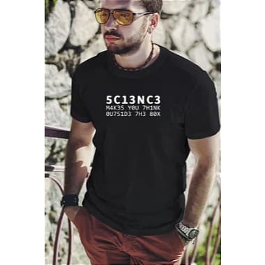 Camiseta Algodão Unissex Science Make You Think Outside the Box A ciência faz você pensar fora da caixa