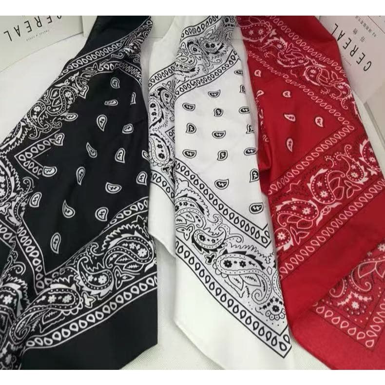 Bandanas Lenço vermelho branco preto Estampada 55*55cm