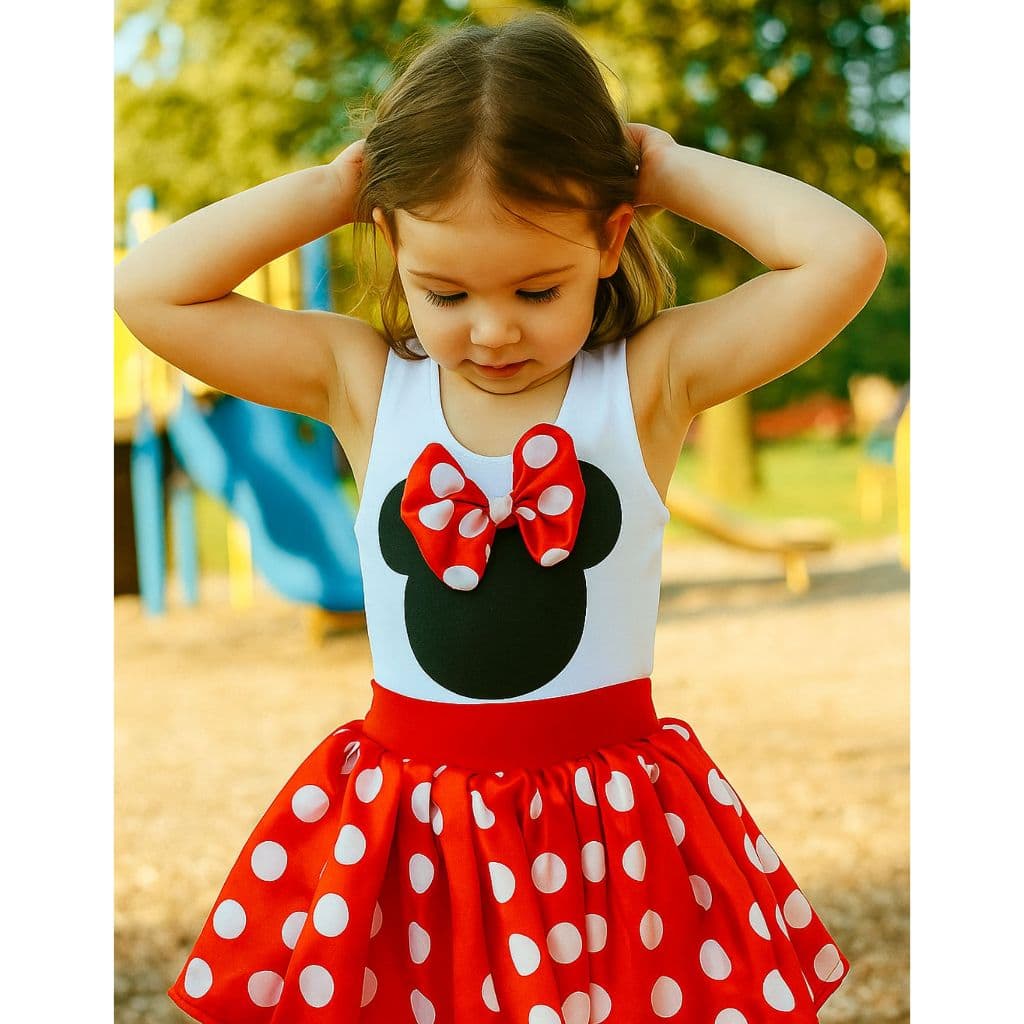 Conjunto  Infantil Festa Body+ Saia de Bolinha-  Personalizado