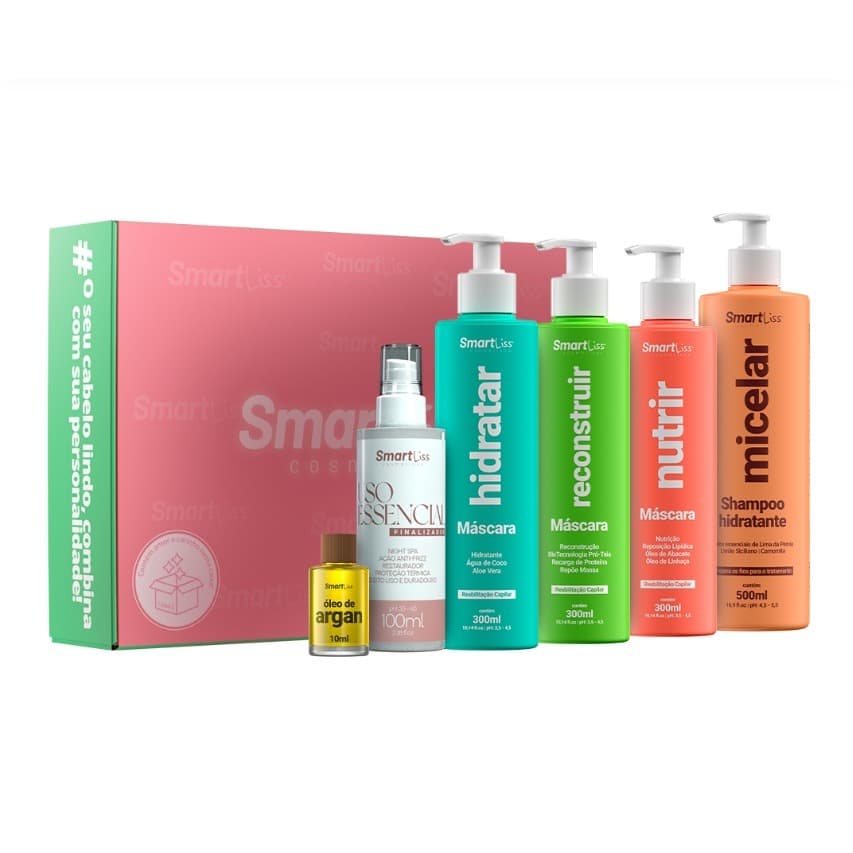 Caixa Cronograma Capilar SmartLiss – Hidratar, Nutrir e Reconstruir | Kit Completo com 6 Itens