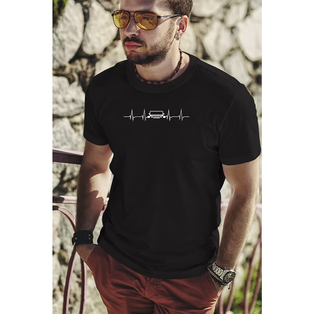 Camiseta Unissex Algodão 4x4 JIPE trilha BATIMENTOS CARDÍACOS Canastra Jeep Adventure Off Road 4x4