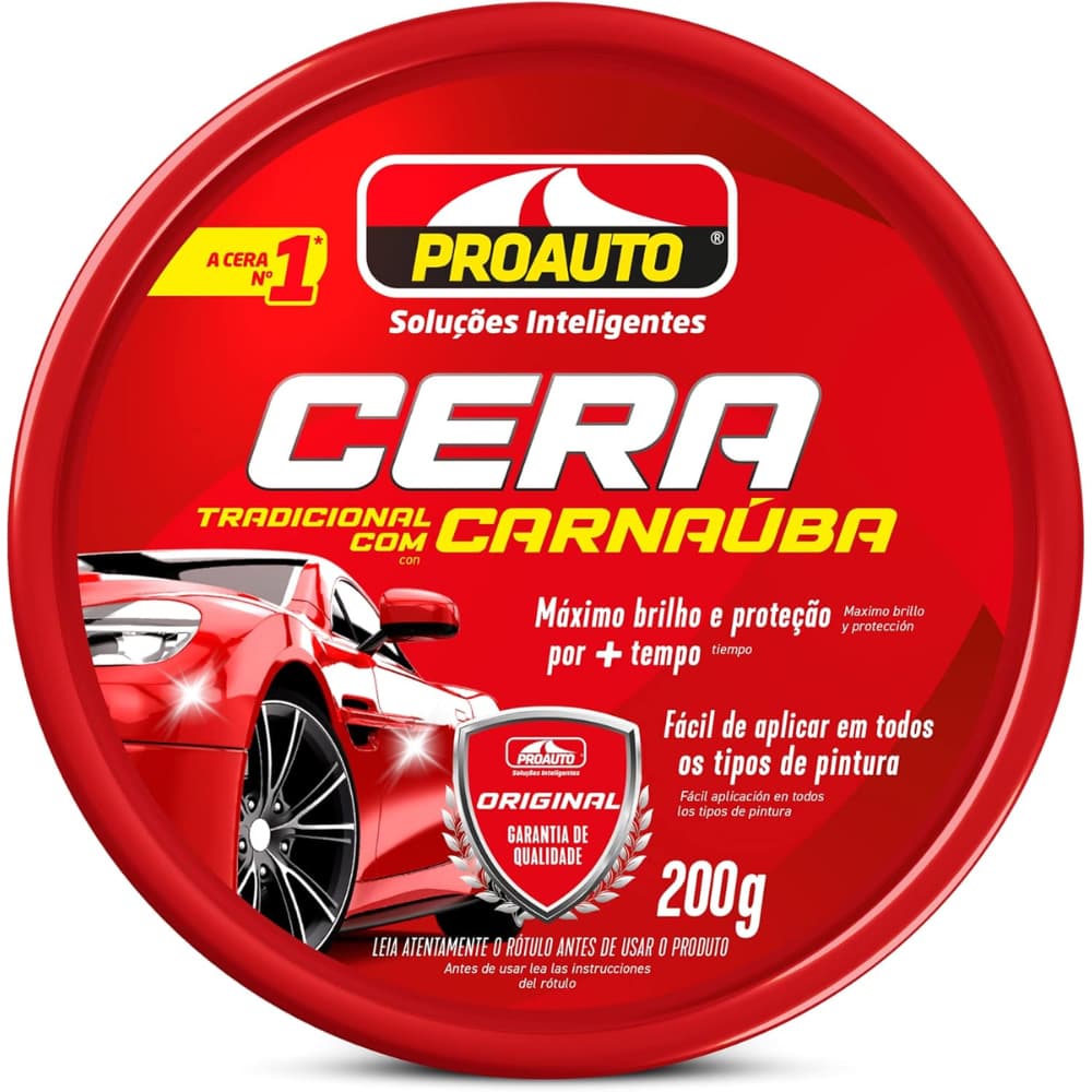 Cera De Carnaúba Máximo Brilho Proauto Tradicional 200g