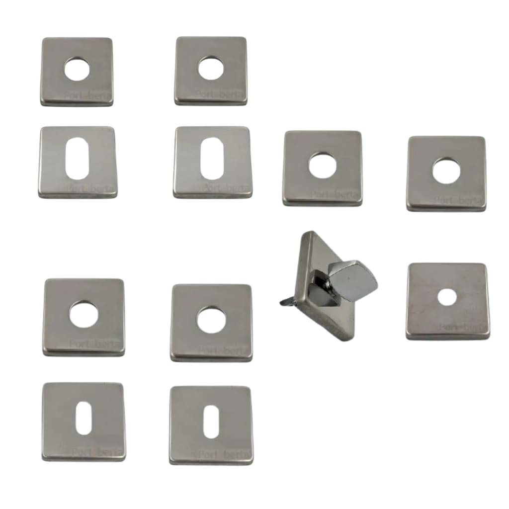 KIT ROSETA AVULSA P/ FECHADURA IMAB INOX POLIDO CROMADA QUADRADA 091 XP CILINDRO MIOLO TAMBOR 3000