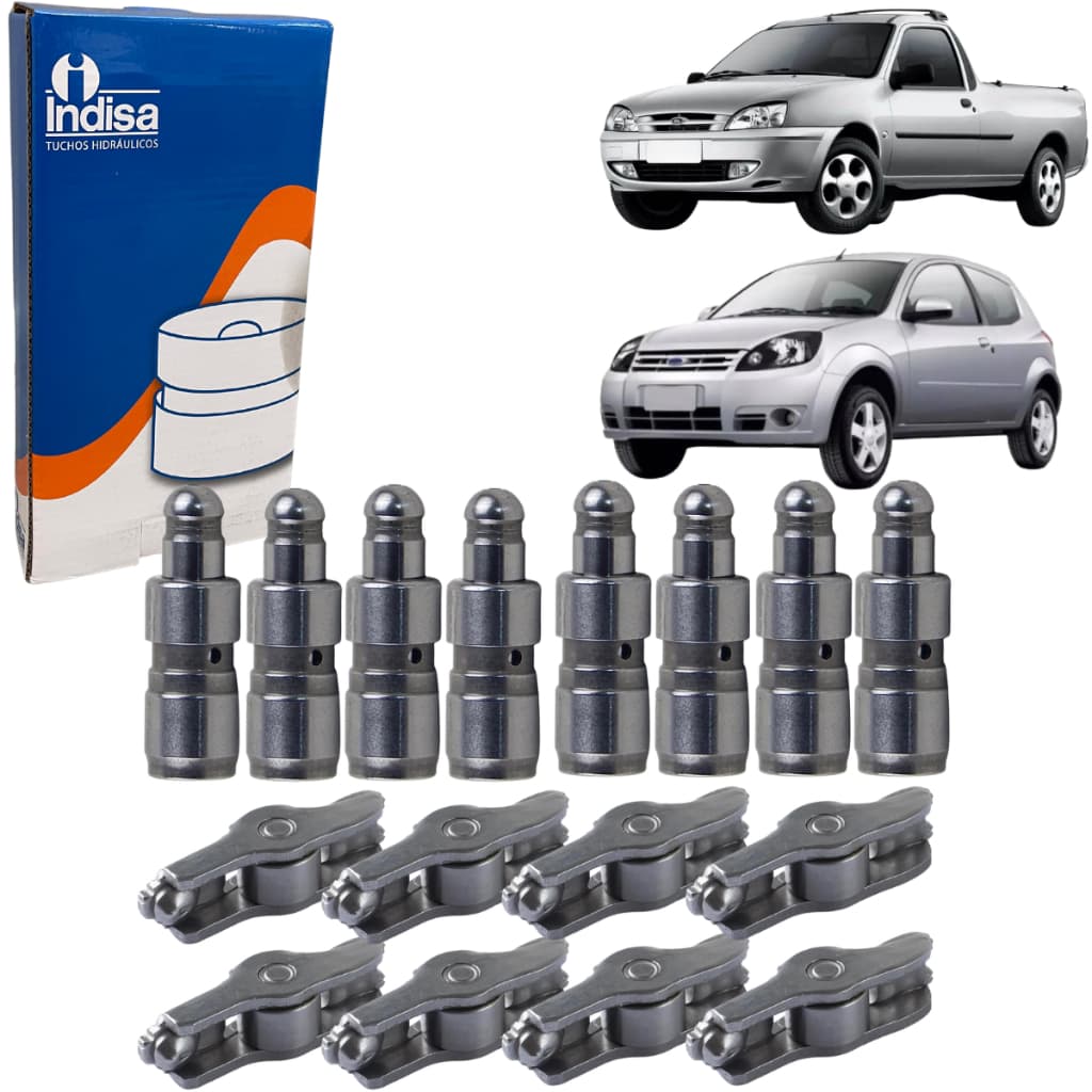 Kit Com 08 Tucho e Balancim Para Ford Ecosport Ka Courier Fiesta Focus Motor Zetec Rocam 1.0 1.6 8v