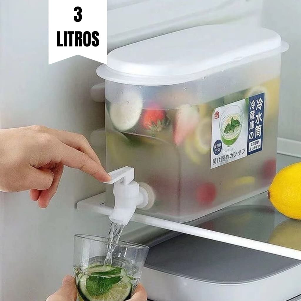 Suqueira Plástica com Tampa e Torneira – 3 Litros | Ideal para Água Saborizada, Sucos e Festas