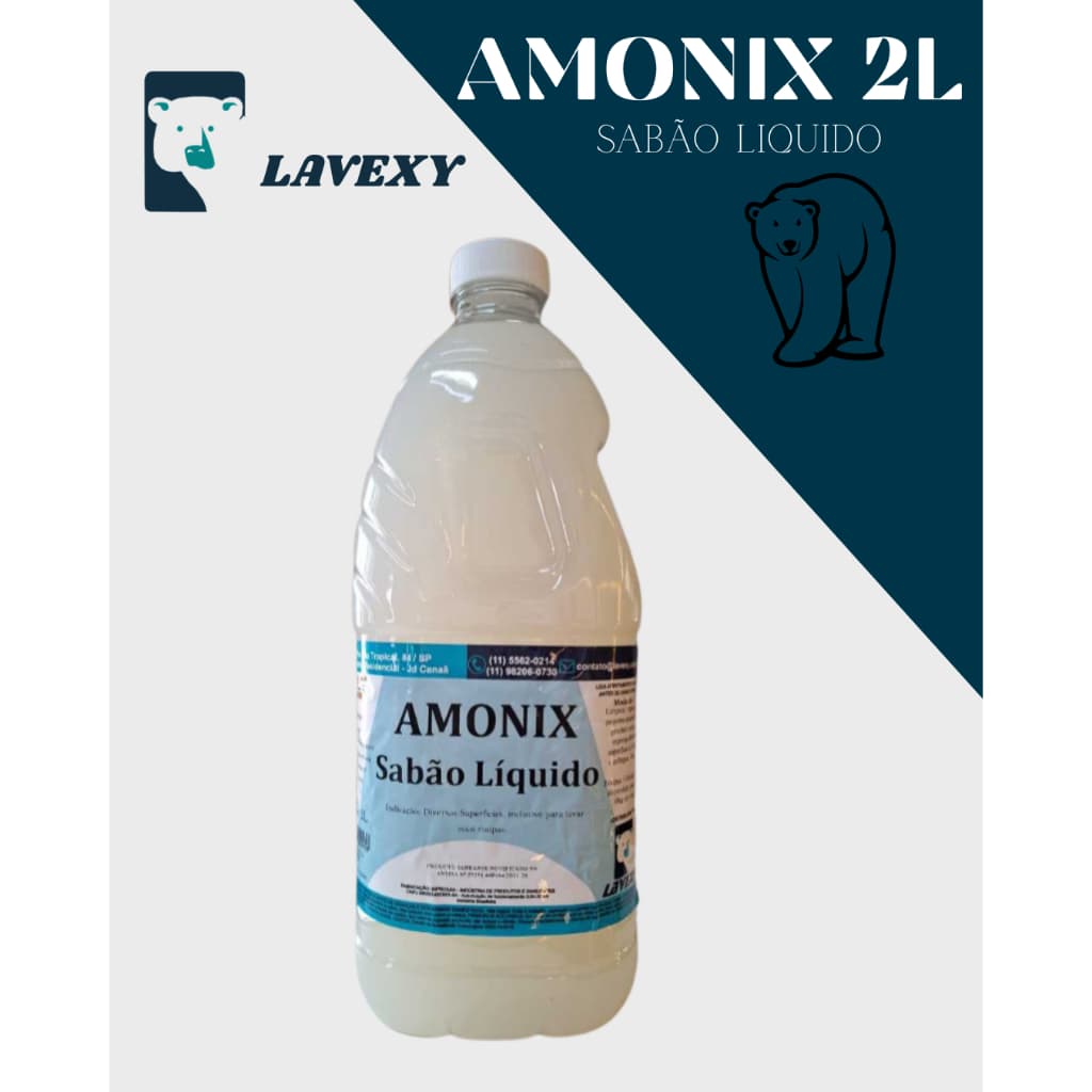 Sabão liquido Amonix para Roupas Brancas e Coloridas Limpeza da Casa