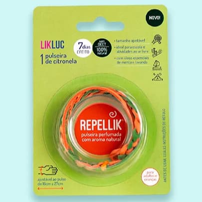 Pulseira Repellik® Citronela – Repelente de Mosquitos Infantil e Bebê | 7 dias de proteção | Likluc