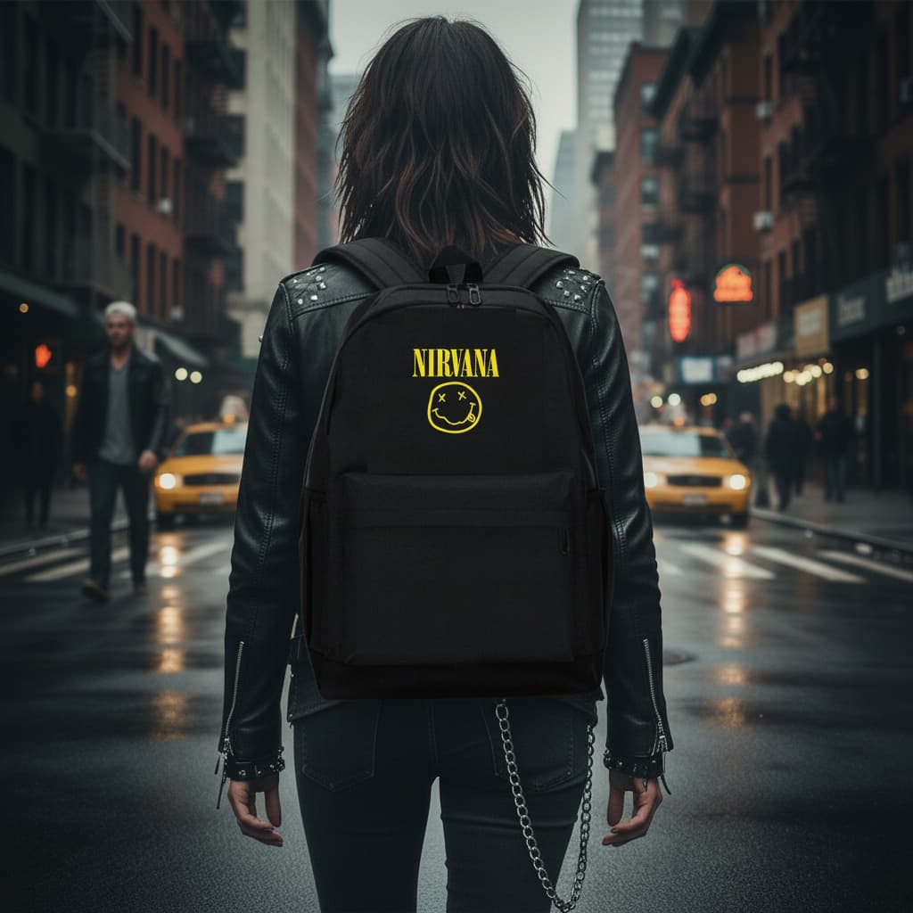 Mochila Nirvana Masculina Feminina Bolsa Escolar Resistente Em Promoção