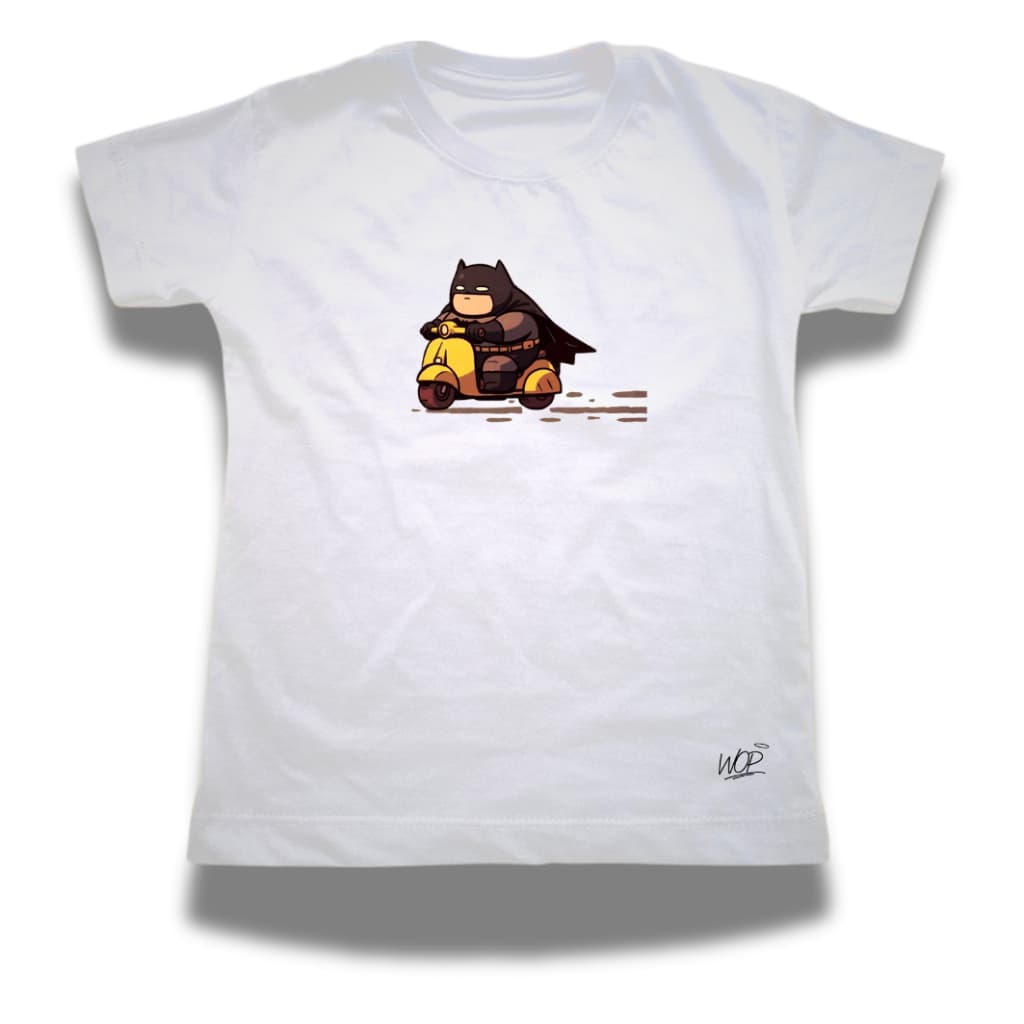Camiseta Infantil Tshirt Estampa Divertida Batman Motinha Engraçada Herói DC Camisa Unissex Algodão.