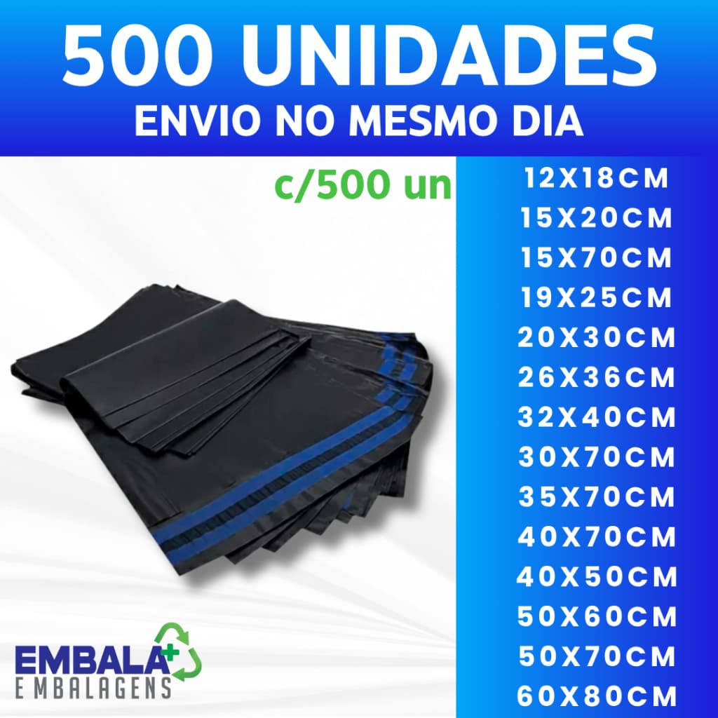 Envelope De Envio 40x50 50X60 50X70 60X80 Embalagem Segurança ecommerce Correios 500 unidades