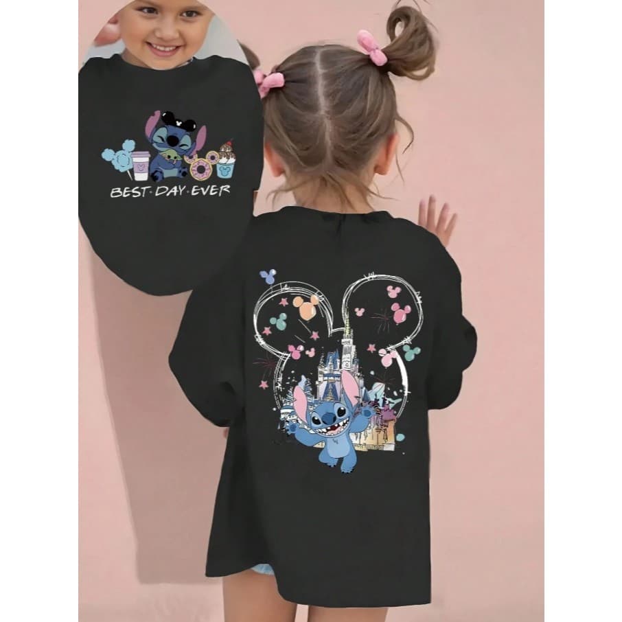 Camiseta Infantil Feminina Básica Algodão Fashion Kids Best Day Ever Camisa Temática Camisa Premium